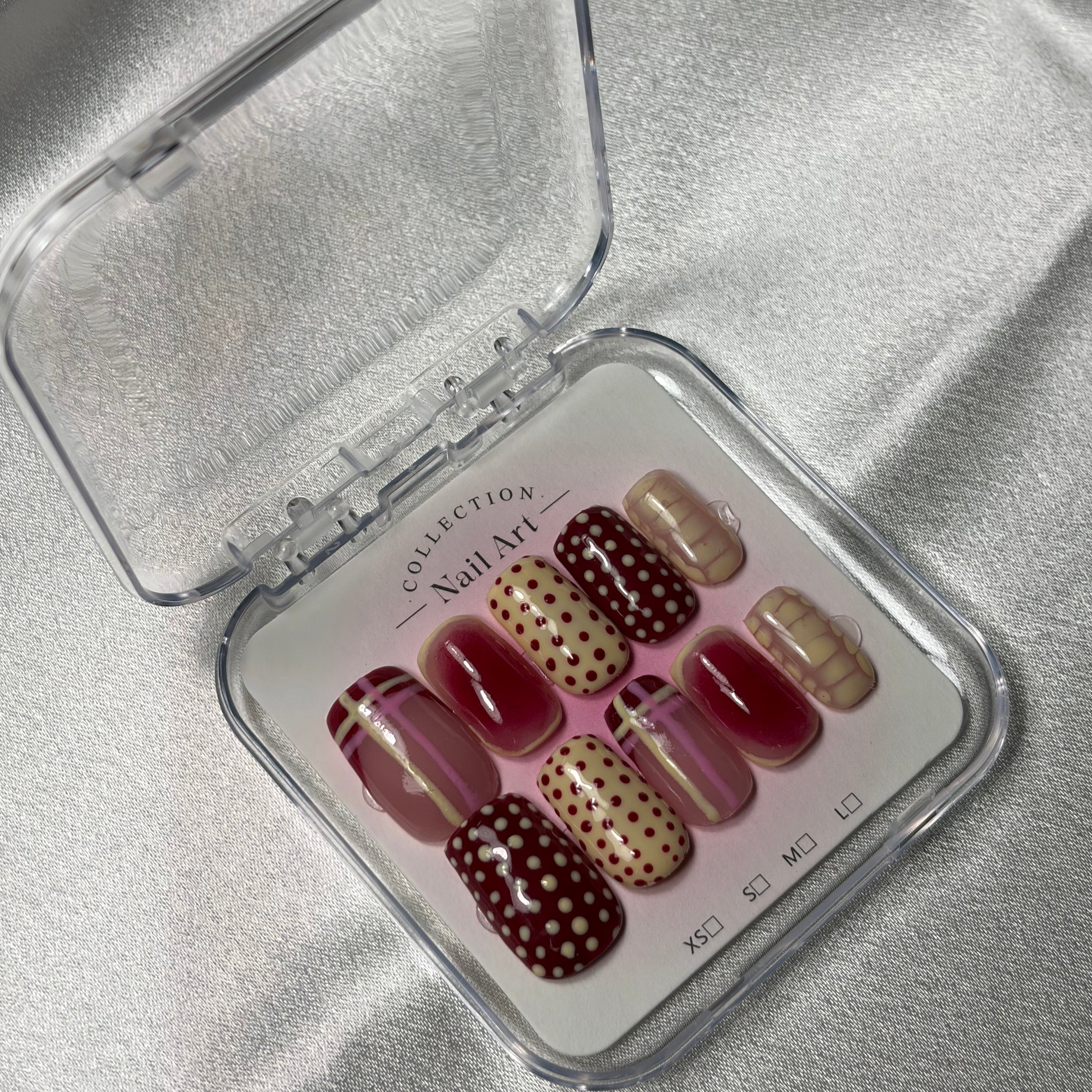 Blush Burgundy – Faux Ongles Press-On Burgundy & Jaune | Nail Art Chic